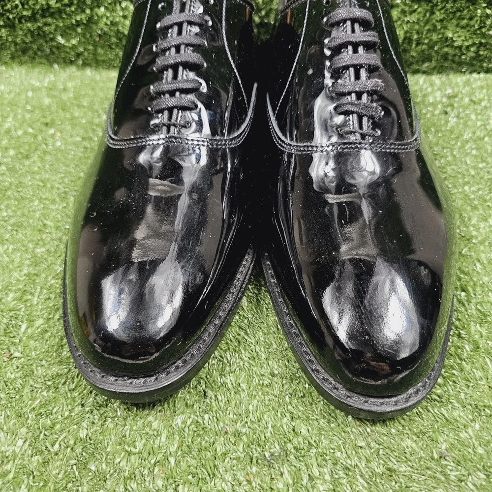 Allen Edmonds Carlyle Black Patent Leather‎ Plain-Toe Oxford Shoes Mens 8.5 EEE